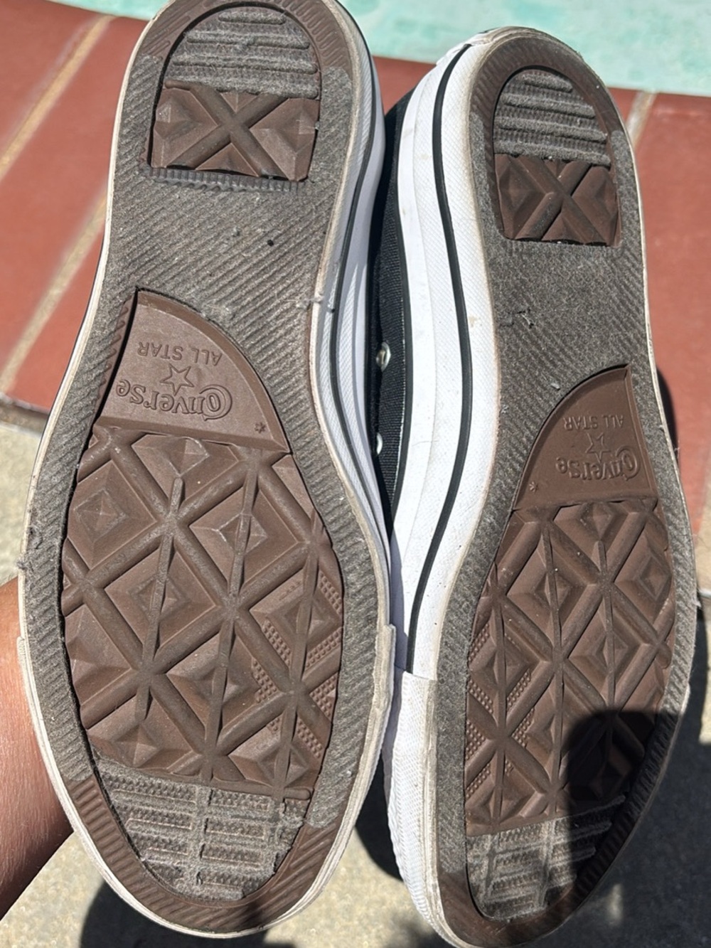 Converse Black and White High Top Sneakers - Picture 3 of 5